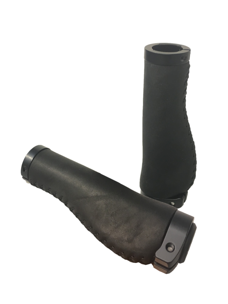 Böttcher Griffe Leder, ergonomisch, 138/138mm, schwarz, Paar