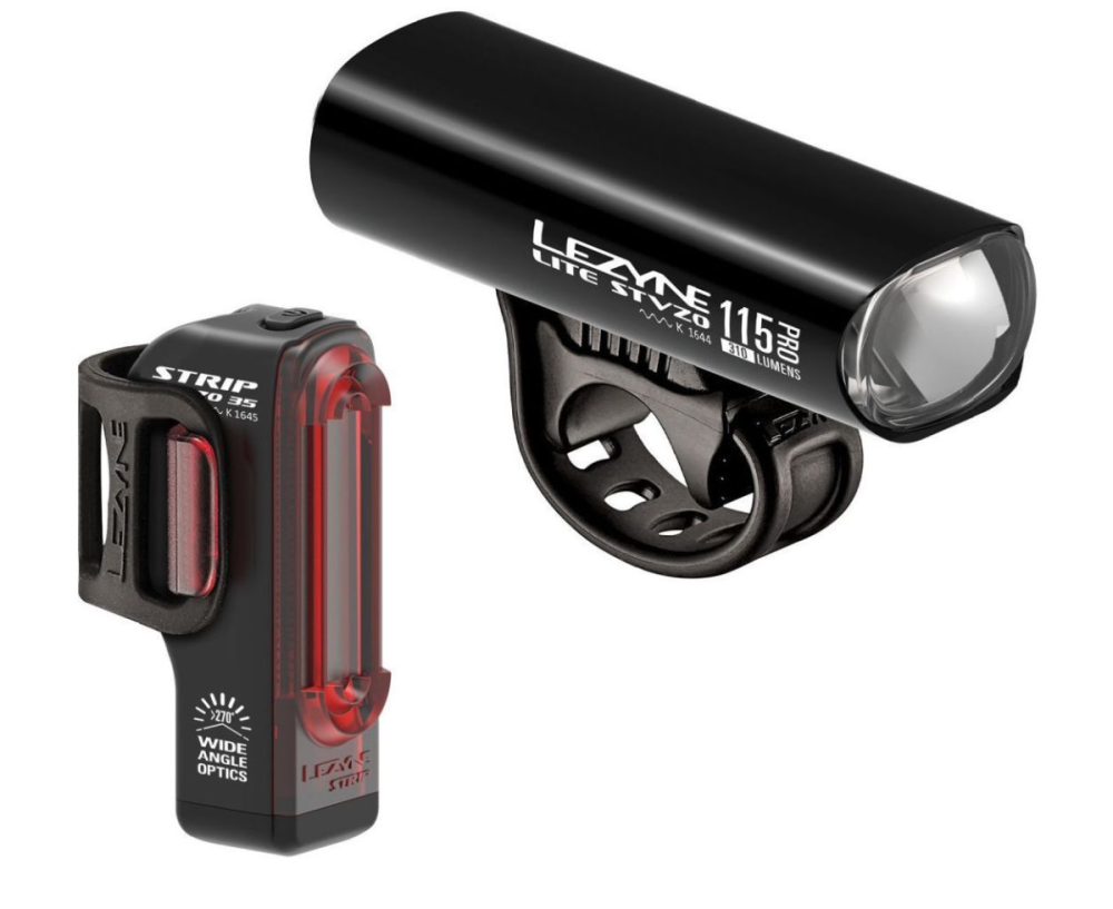Lezyne Beleuchtung, Lichtset vorne + hinten, Lite Pro 115 + Strip Drive, beide StVZO zugelassen